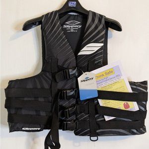 SLIPPERY Super X Large LIFE JACKET Personal Flotation Device BLACK Chest 50-60"